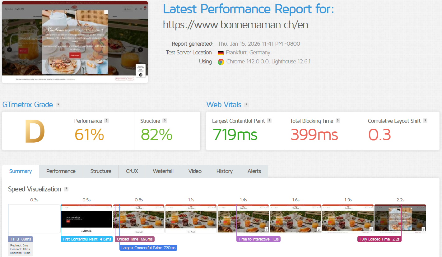 screenshot of Odoo Performance and Reliability
