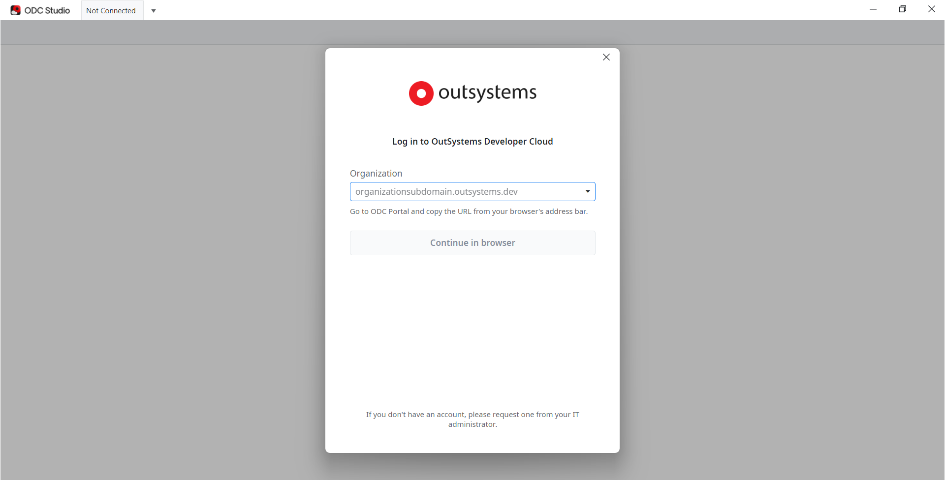 screenshot of OutSystems 'Login' page