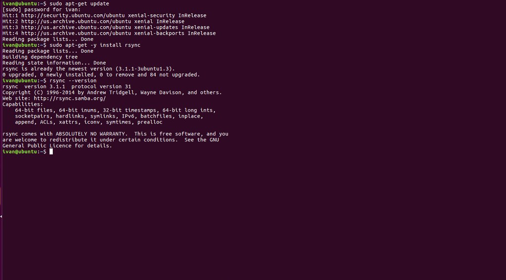rsync installation on Ubuntu.
