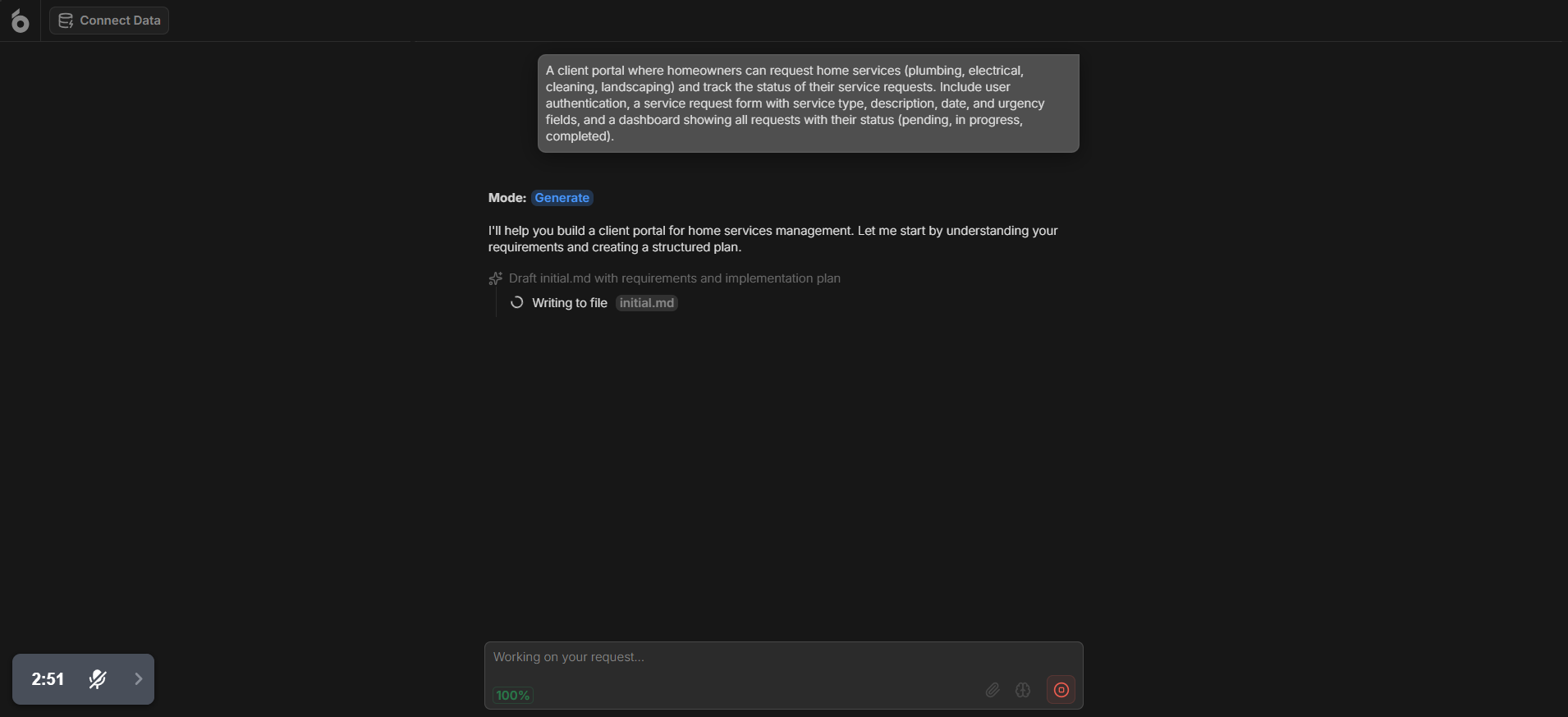 screenshot of UI Bakery chat conversation