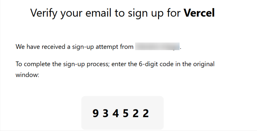 screenshot of v0 Email verifying