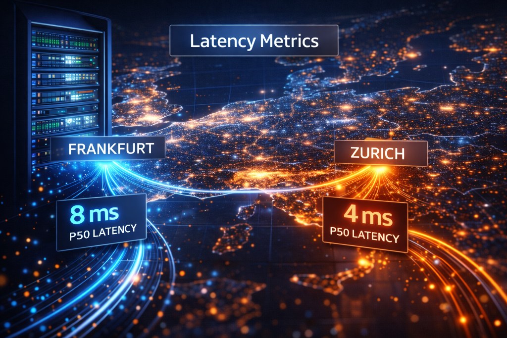 A visualization of network latency metrics