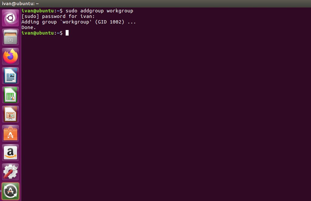 Adding a user group on Linux.