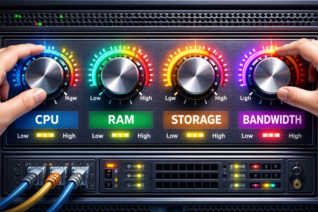 Adjusting VPS CPU RAM storage bandwidth