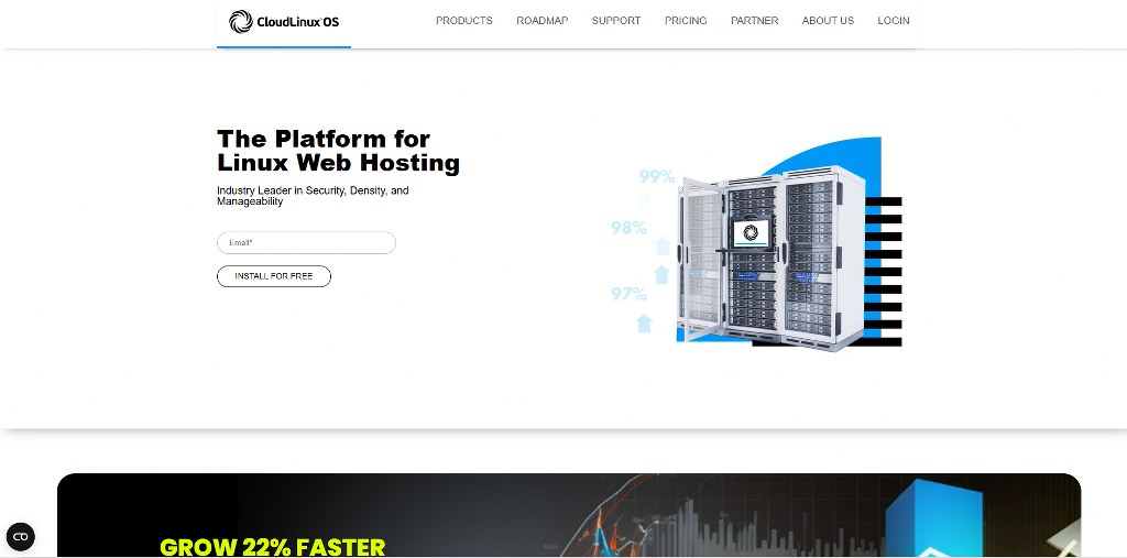 CloudLinux homepage.
