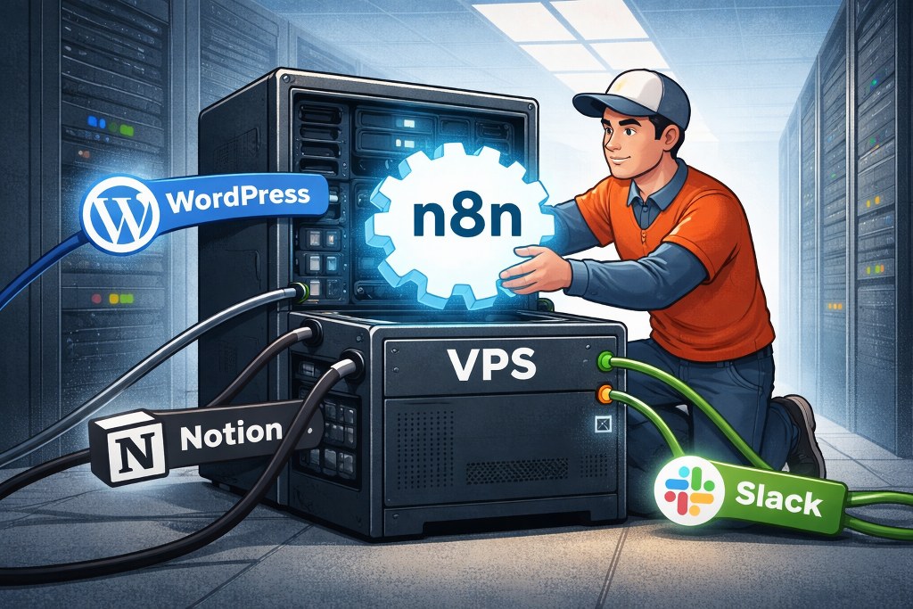 Connecting n8n on VPS with WordPress, Notion, and Slack