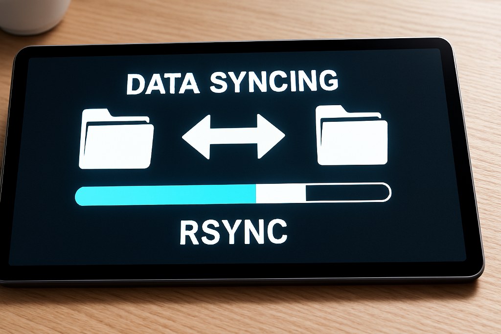 Data syncing on a tablet.