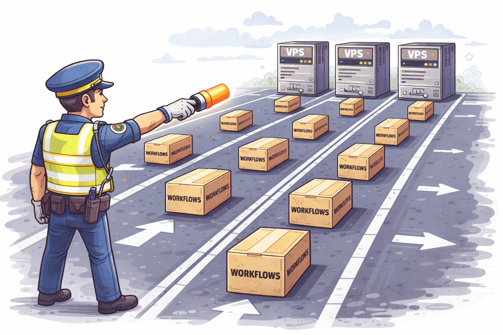 Distributing workflows across multiple VPS servers