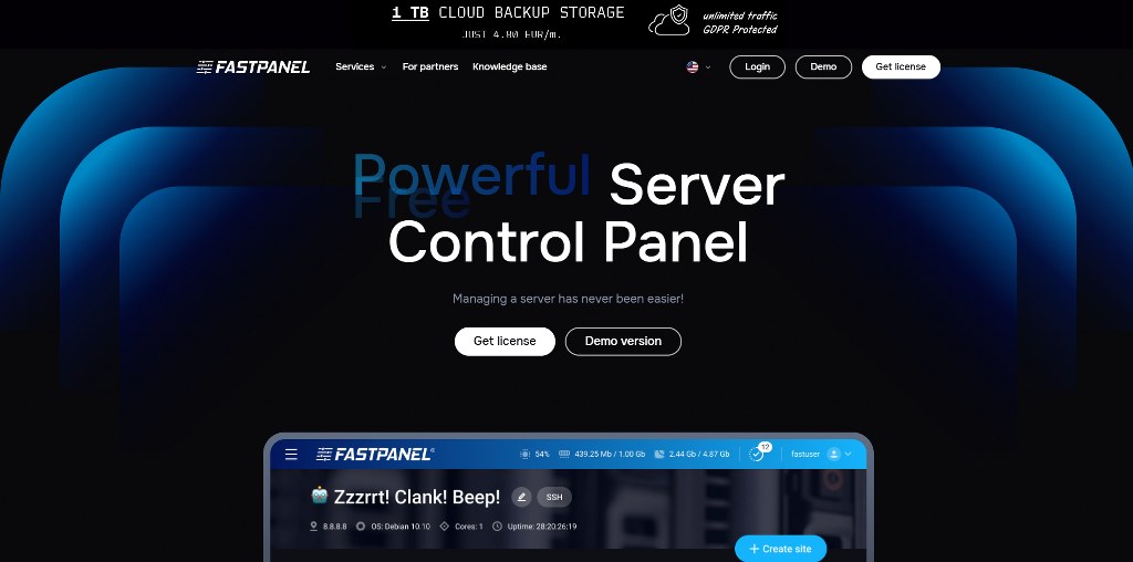 FastPanel's website.