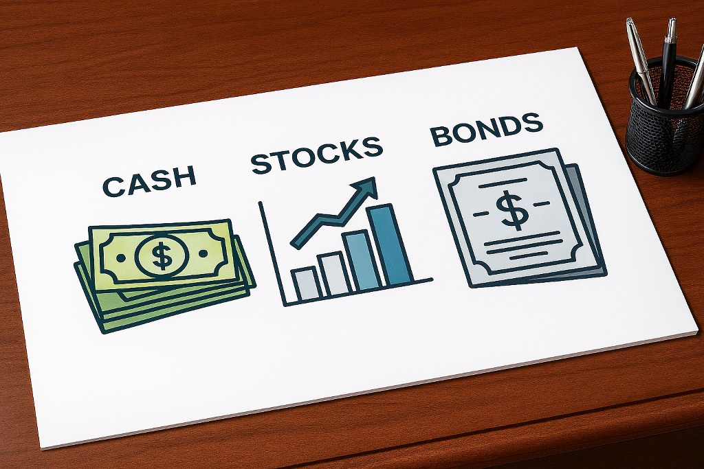 Finance terms on a piece of paper.