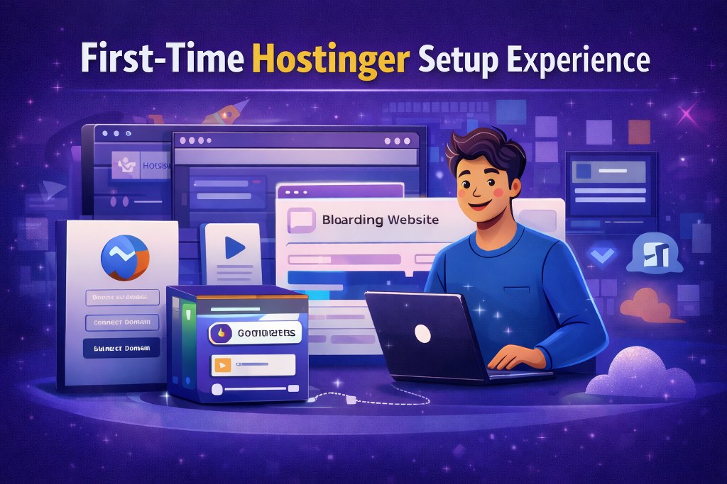 First time Hostinger setup experience illustration