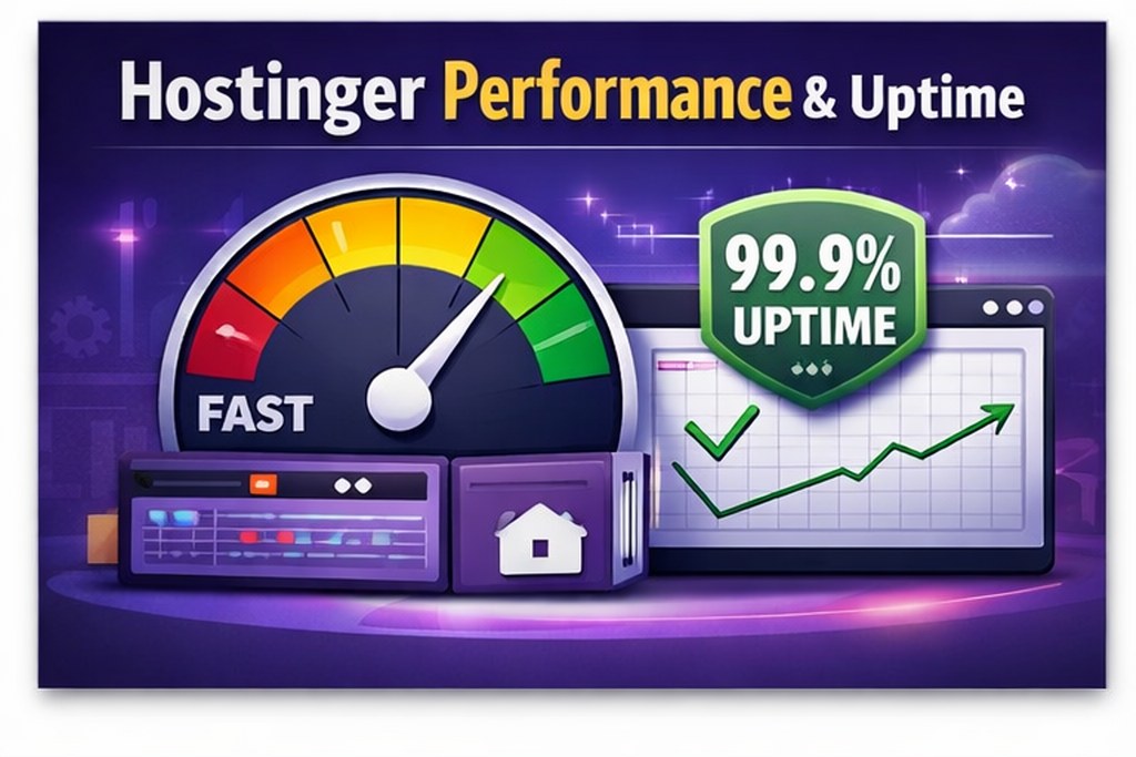 Hostinger performance and uptime speed test illustration
