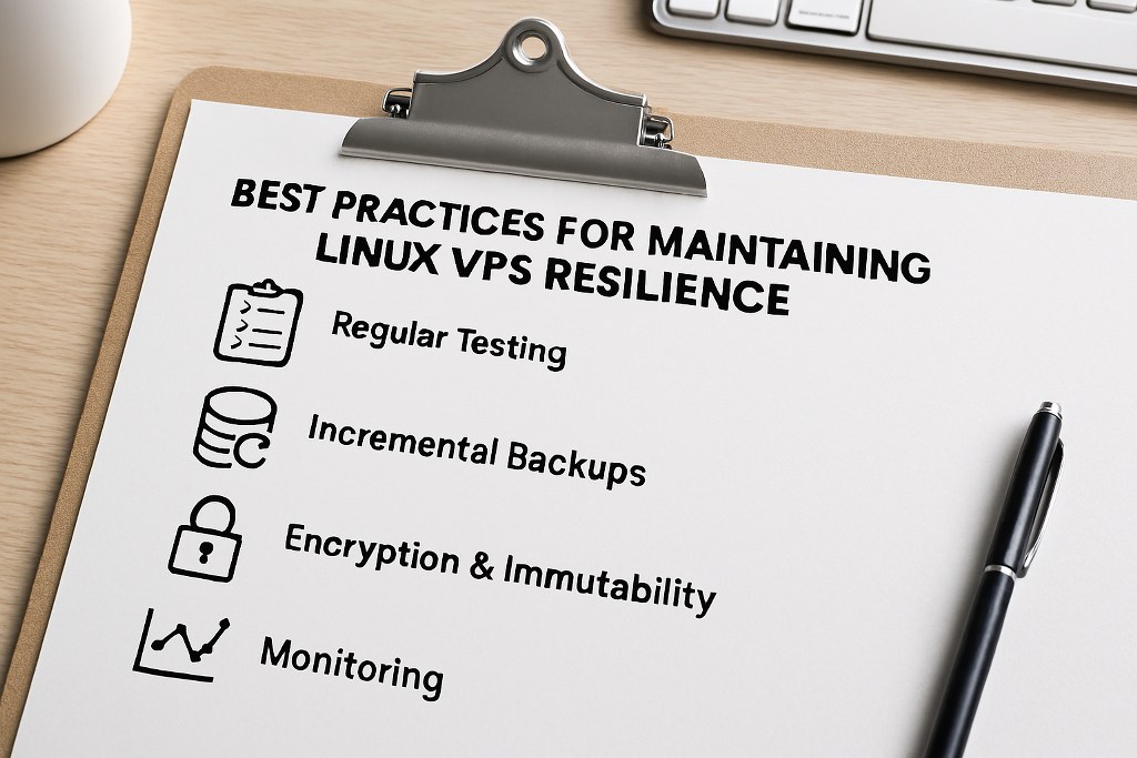 Linux VPS best practices on a clipboard.