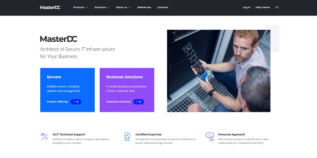 MasterDC's website homepage.