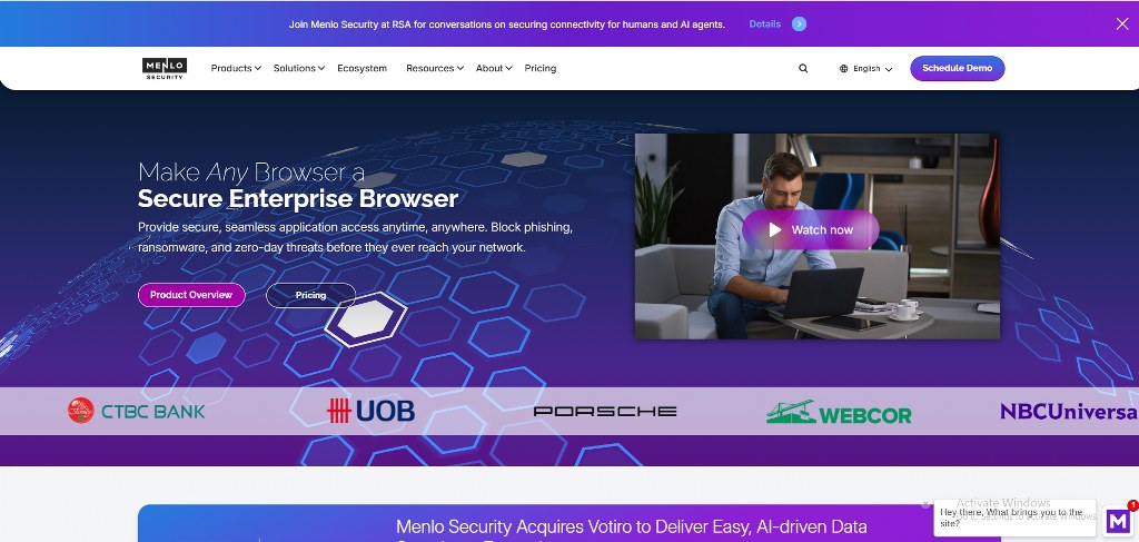 Menlo Security's website.