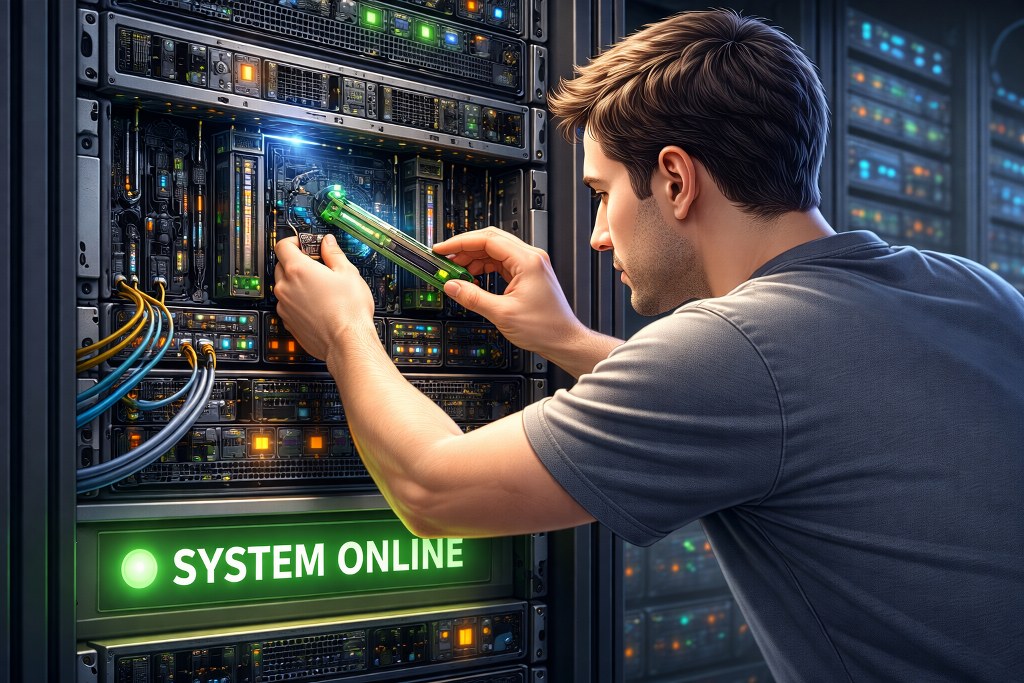 Server maintenance with system online status