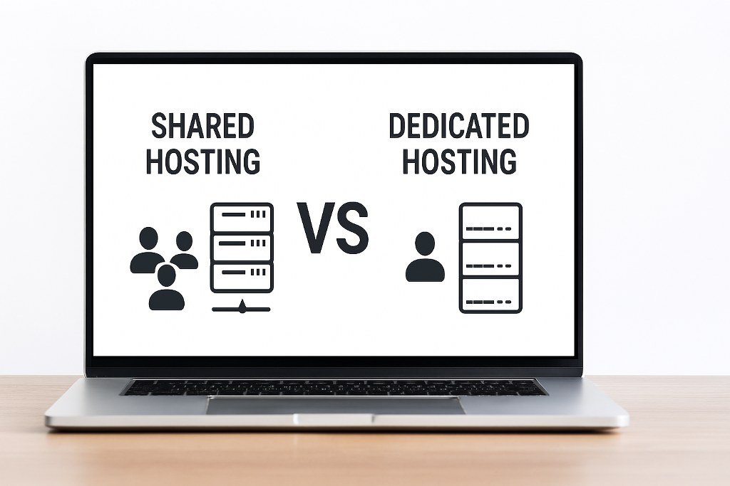 Shared hosting vs dedicated hosting.