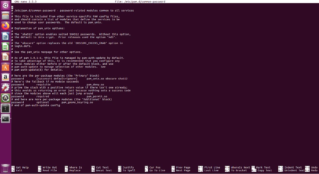 Updating password policies on Linux Ubuntu.