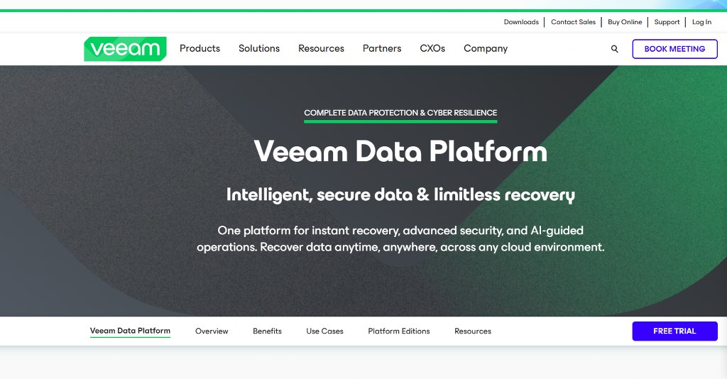 Veeam Data Platform's website.