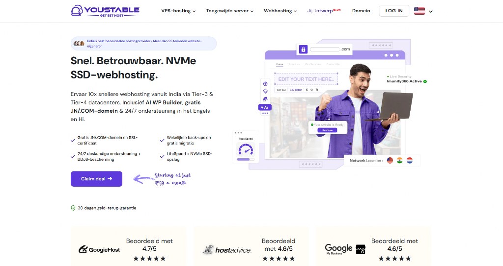 YouStable's website.