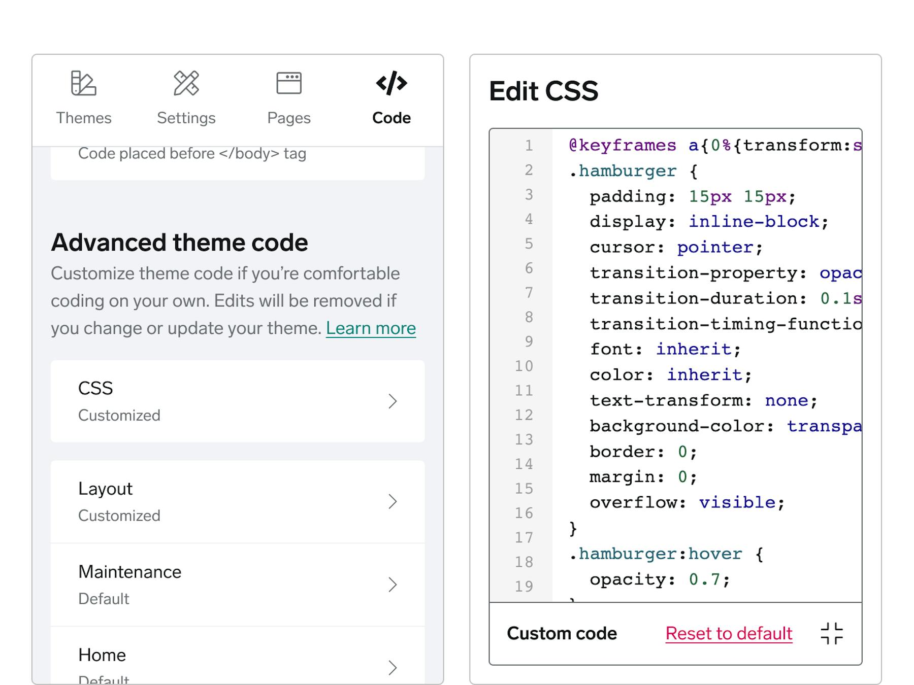 screenshot of Code Editor