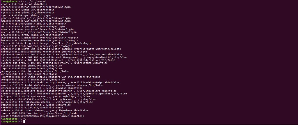 etc-passwd command showing information about user accounts.