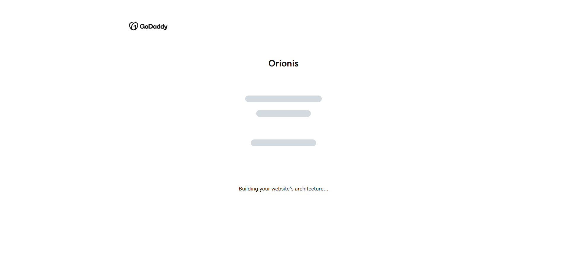 screenshot of website building process