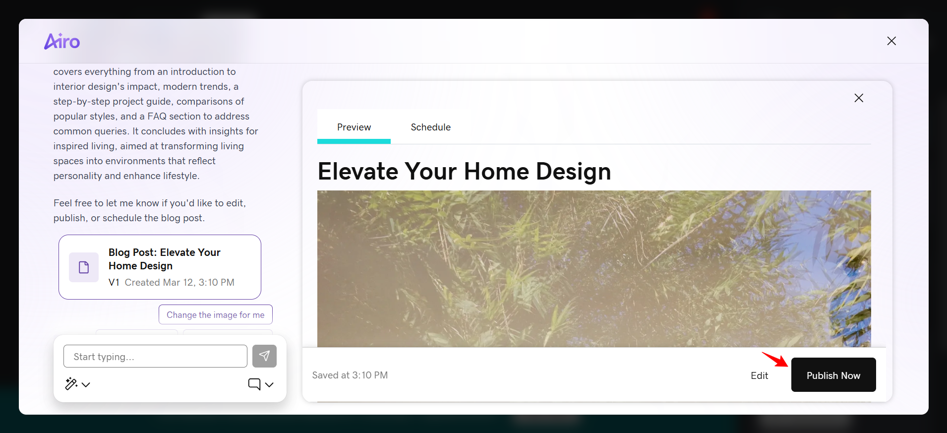screenshot of Airo-Generated Post