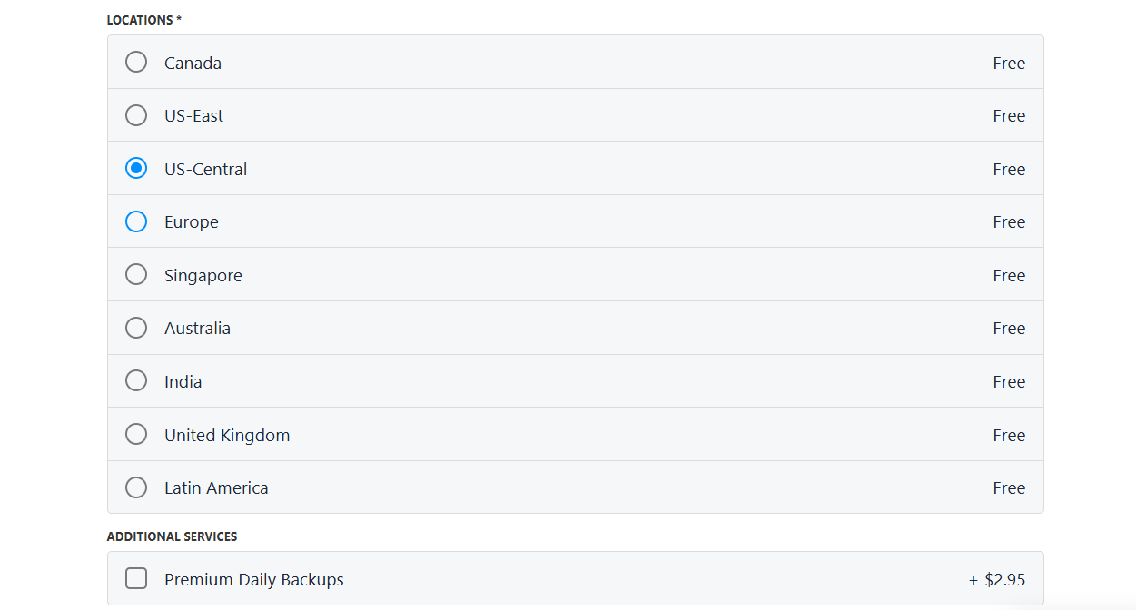 Mochahost server location and Premium Daily Backups options