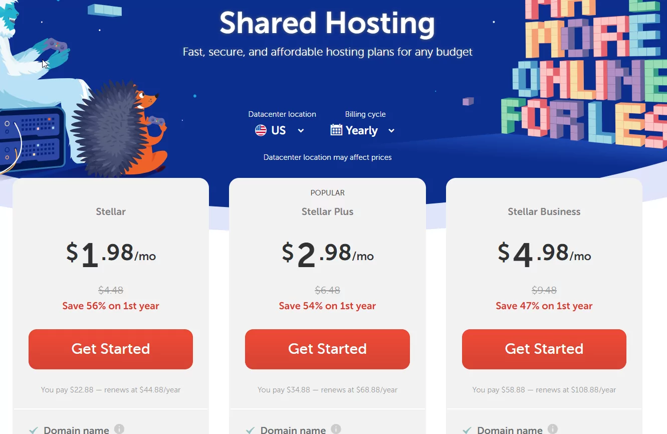 צילום מסך של עמוד ההתחלה בתהליך ההרשמה של Namecheap