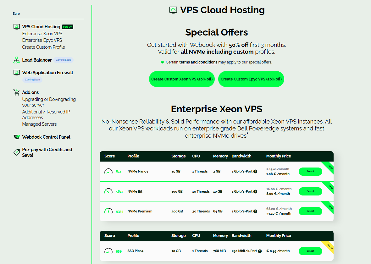 בחירת פלטפורמת חומרה לשרת ענן VPS ב-Webdock