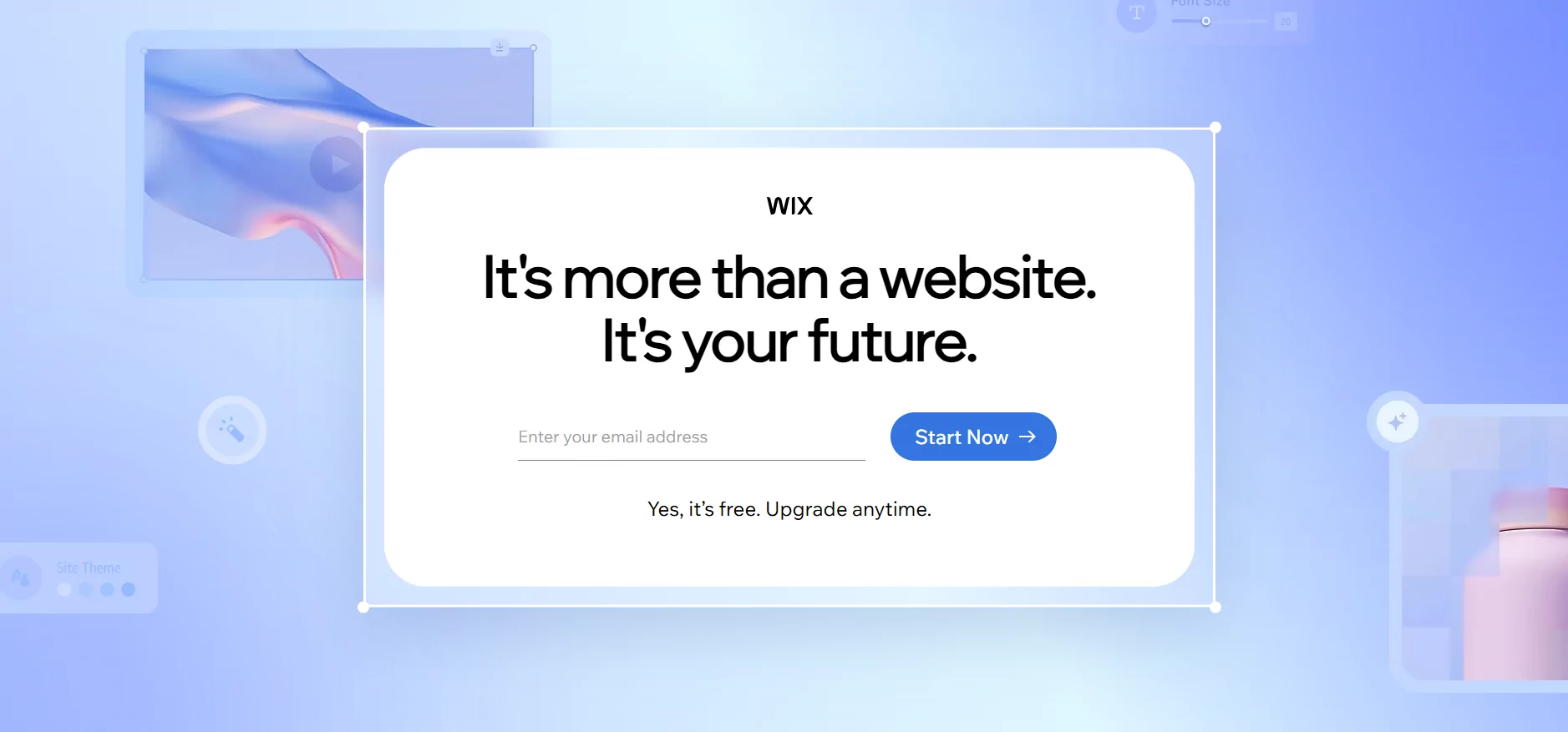 דף התמחור של Wix עם אפשרות הרשמה או התחברות לחשבון קיים