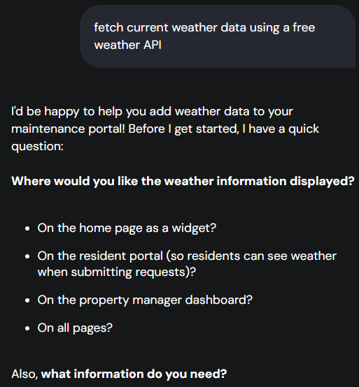 screenshot of AI Chat conversation