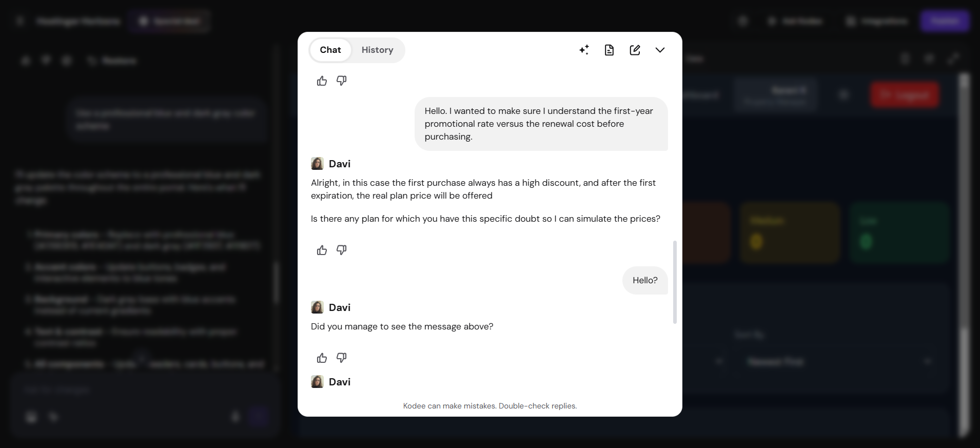 screenshot of AI chat conversation