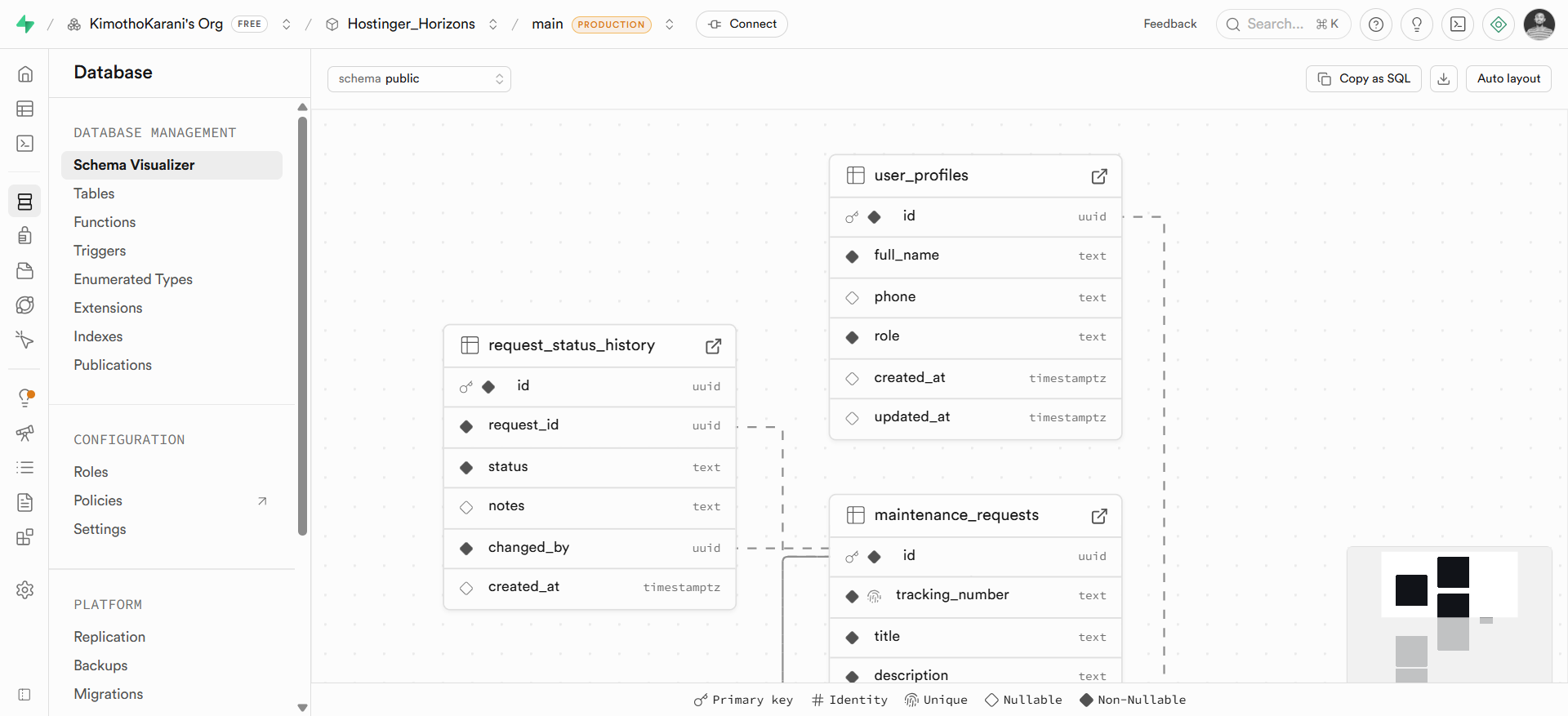 screenshot of Hostinger Horizons code editor