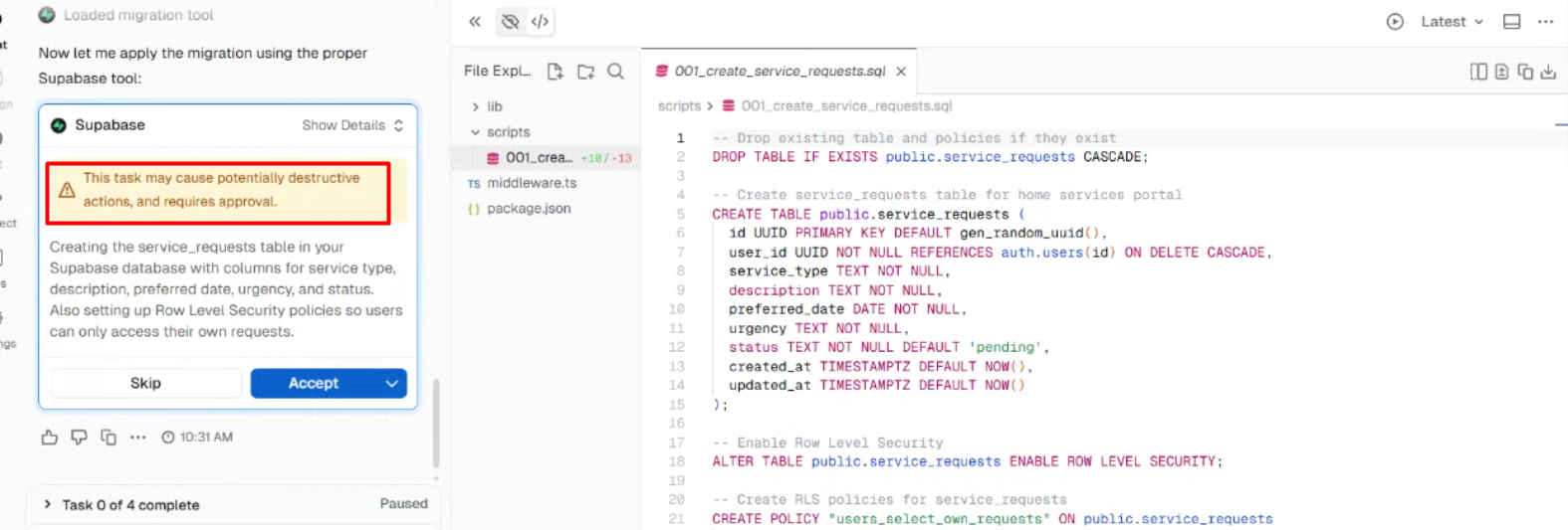 screenshot of the code editor