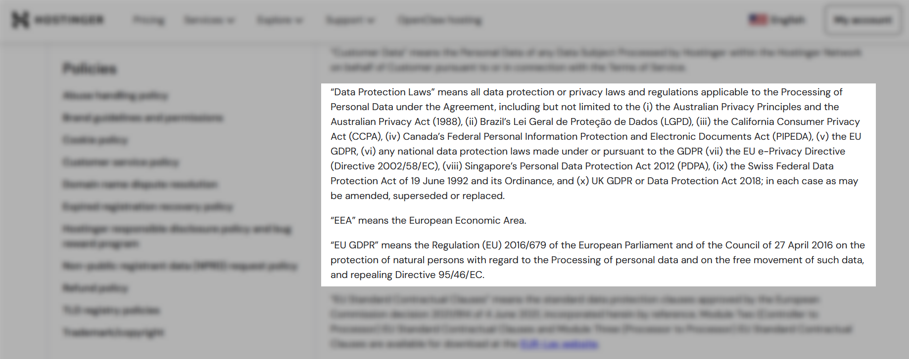 screenshot of the Hostinger Horizons Help article