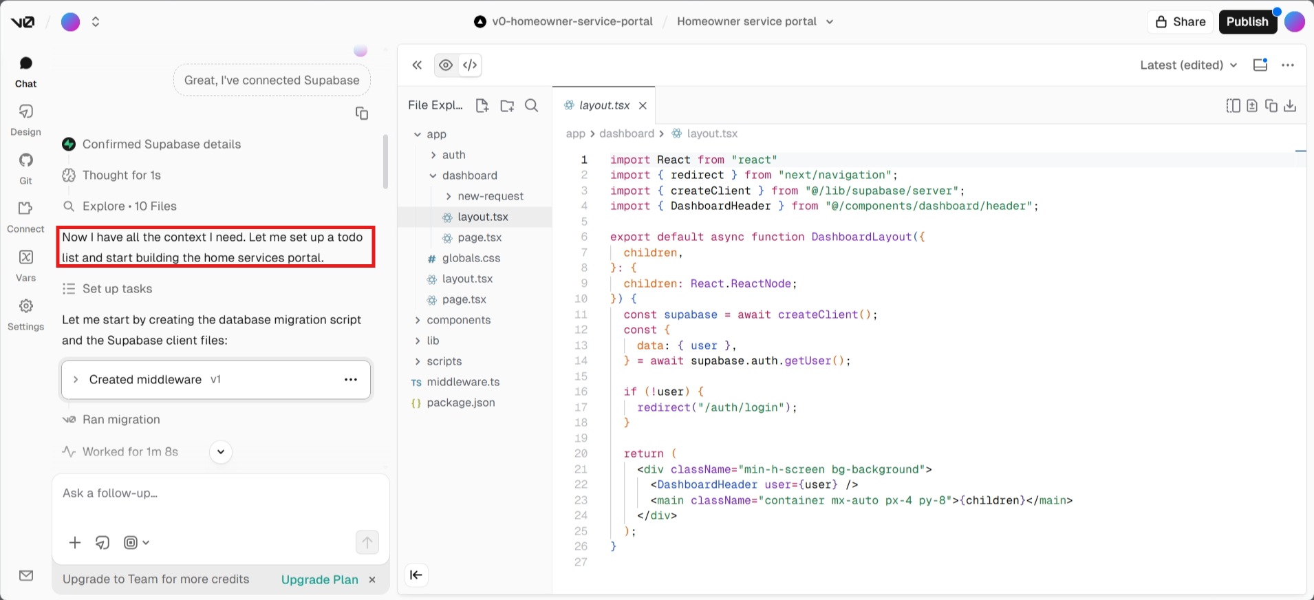 screenshot of the code editor