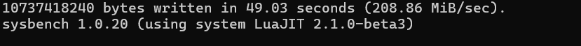 screenshot of Sequential Write Performance