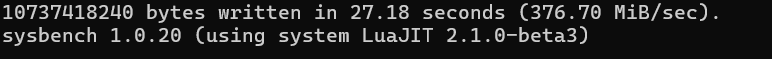 screenshot of Sequential Write Performance