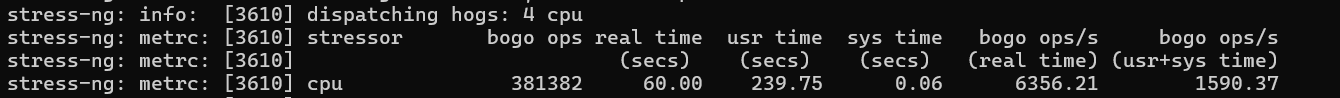 screenshot of CPU Stress Test Results