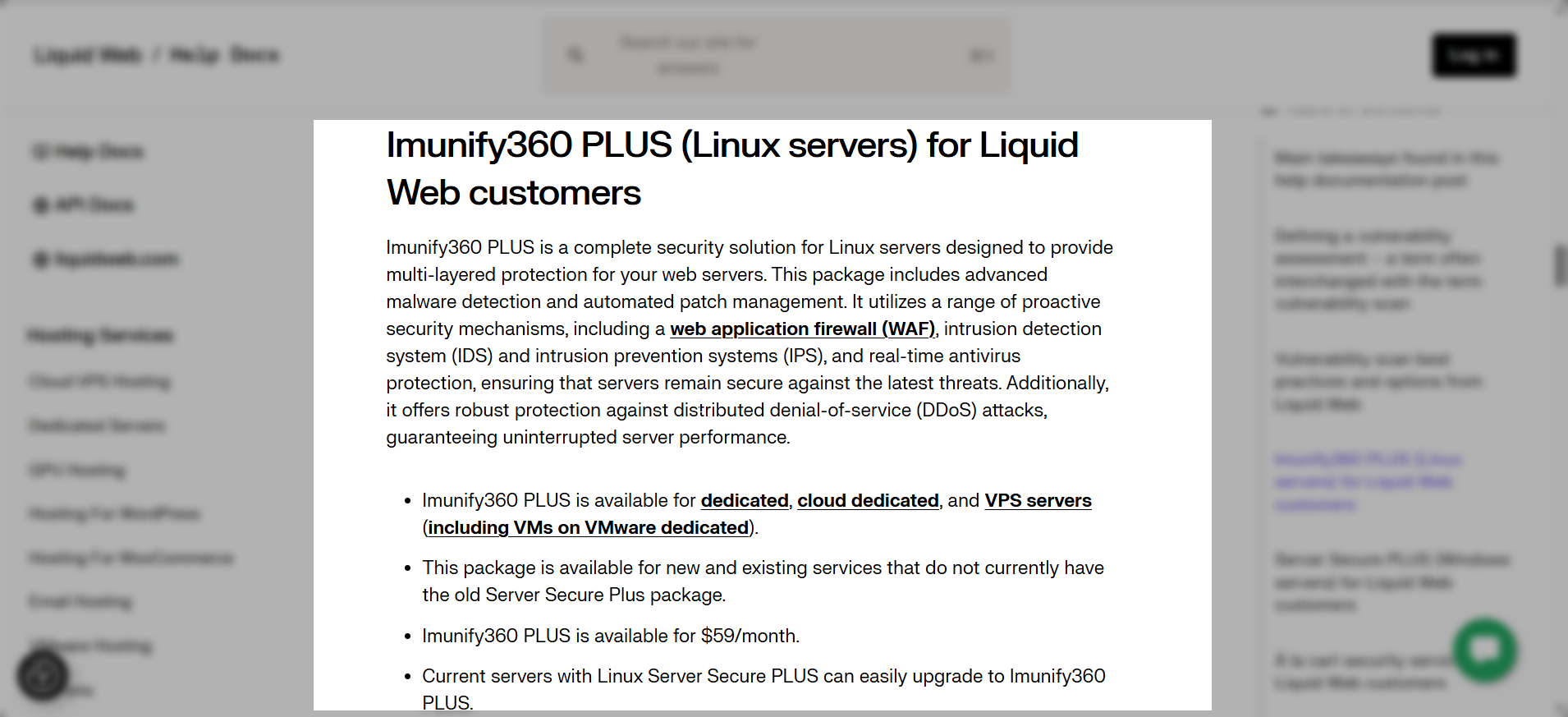 screenshot of Liquid Web help article