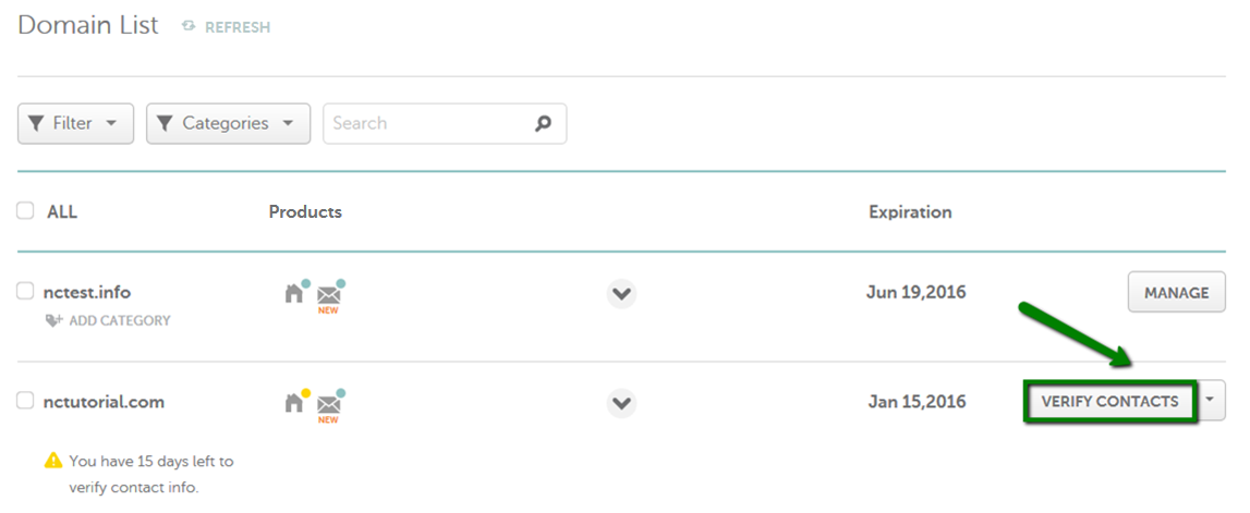 WHOIS verification email example for domain transfer