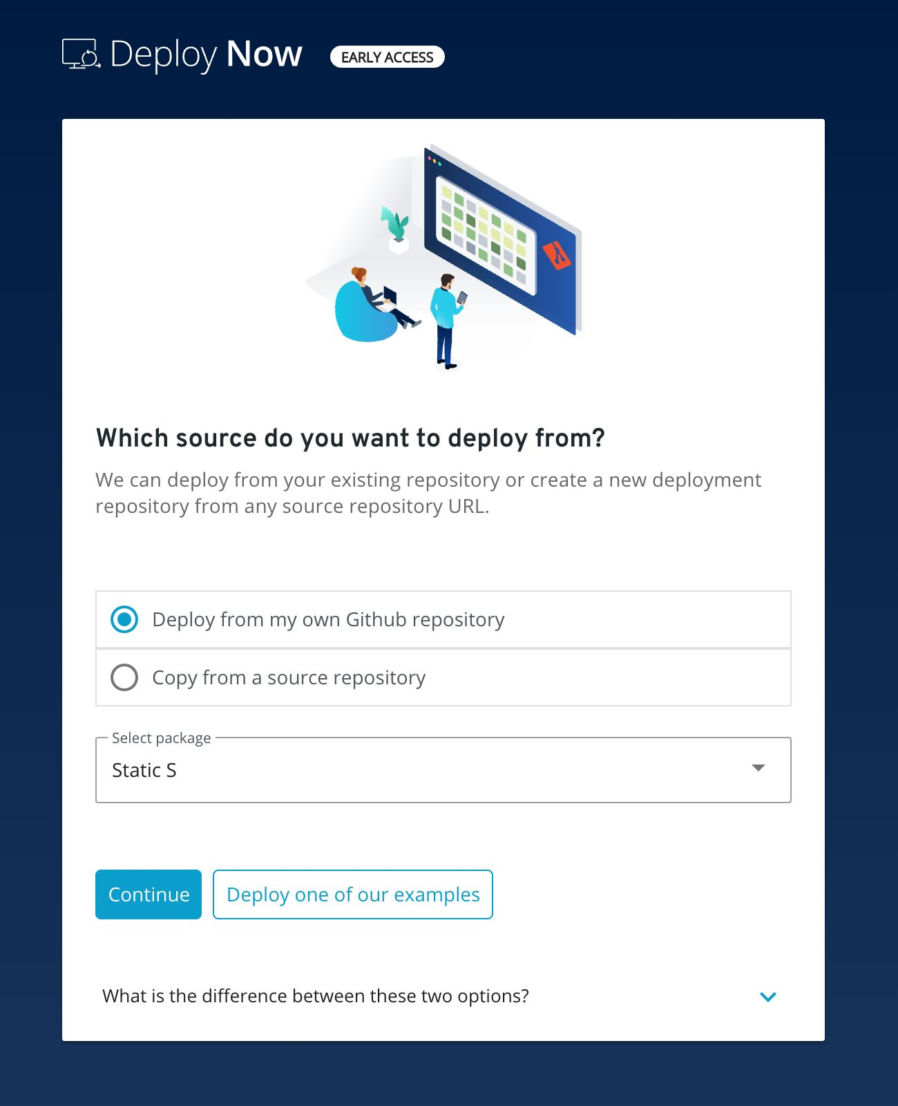 screenshot of IONOS Deploy Now window