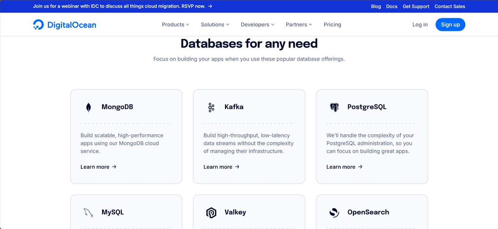 screenshot of DO Database menu