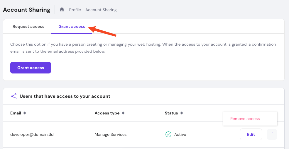 Hostinger Secure Access Manager and account security settings