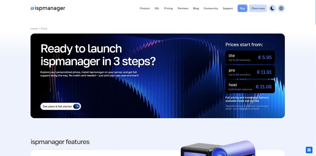 ispmanager's website.
