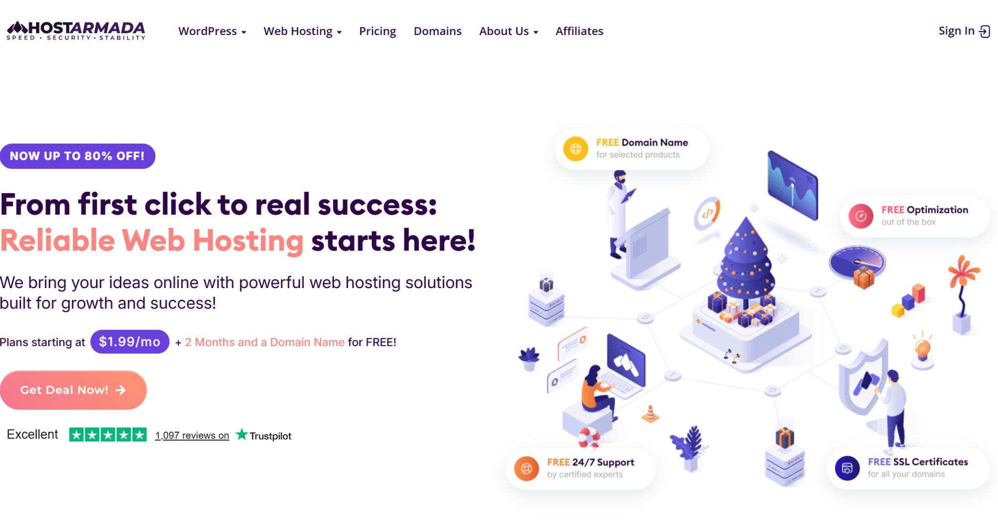 HostArmada hosting screenshot
