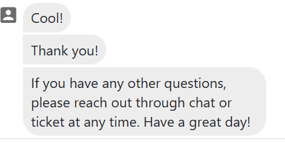 screenshot of KnownHost Live Chat conversation