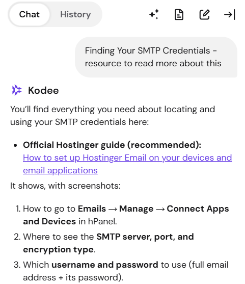 screenshot of Hostinger features